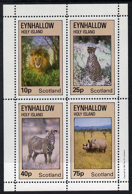 Eynhallow 1981 Animals #01 (Lion, Rhino, Zebra) perf,set of 4 values (10p to 75p) unmounted mint
