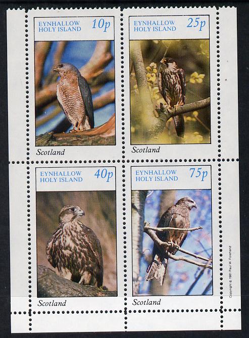 Eynhallow 1981 Birds of Prey #01 perf,set of 4 values (10p to 75p) unmounted mint