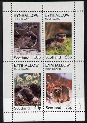 Eynhallow 1981 Animals #02 (Rat, Otter, Mole) perf,set of 4 values (10p to 75p) unmounted mint