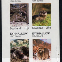 Eynhallow 1981 Animals #02 (Rat, Otter, Mole) imperf,set of 4 values (10p to 75p) unmounted mint