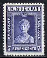 Newfoundland 1941-44 KG6 Queen Mary 7c (line perf 12.5) mounted mint SG 281