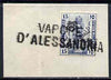 Egypt 1925c small piece bearing Proclamation 15m cancelled by straight line VAPORE D'ALESSANDRIA cachet in black (Maritime Mail)