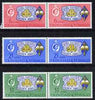 Trinidad & Tobago 1964 Girl Guides set of 3 in unmounted mint horiz pairs each with one stamp showing line through LD