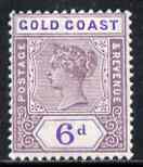 Gold Coast 1898-1902 QV CA 6d fine mounted mint, SG30