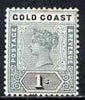 Gold Coast 1898-1902 QV CA 1s fine mounted mint, SG31