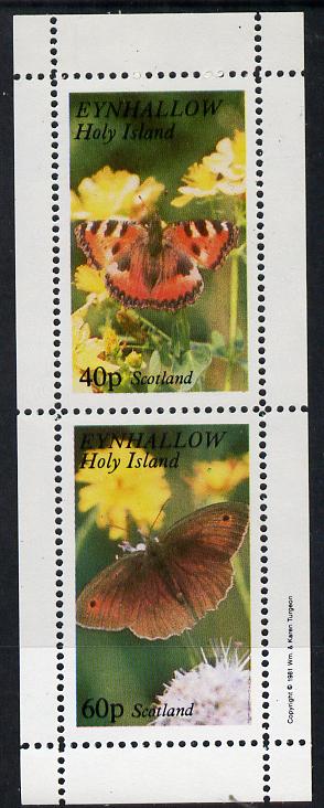 Eynhallow 1981 Butterflies perf set of 2 values unmounted mint