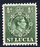 St Lucia 1938-48 KG6 1/2d green perf 12.5 unmounted mint SG 128a
