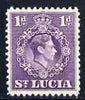 St Lucia 1938-48 KG6 1d violet perf 12.5 unmounted mint SG 129a