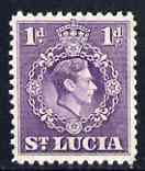St Lucia 1938-48 KG6 1d violet perf 12.5 unmounted mint SG 129a