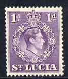 St Lucia 1938-48 KG6 1d violet perf 14.5 x 14 unmounted mint SG 129