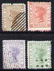 Sierra Leone litho forgeries (probably Spiro) 1/2d brown, 1d red, 1.5d violet & 1s green, 1d is unused, rest 'used'