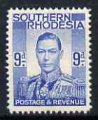 Southern Rhodesia 1937 KG6 def 9d pale blue unmounted mint, SG46