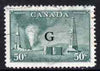 Canada 1950-52 Official KG6 50c Oilwells opt'd 'G' good used, SG O188