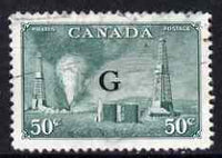 Canada 1950-52 Official KG6 50c Oilwells opt'd 'G' good used, SG O188