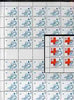 Tuvalu 1988 Red Cross 50c complete sheet of 40 (2 panes of 20 with gutter between),with RED OMITTED (SG 520var) plus normal (a spectacular variety, retails at £25 each)