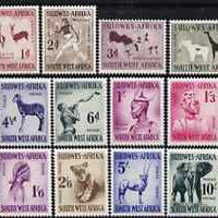 South West Africa 1954 Animals definitive set 1d to 10s complete mounted mint SG154-65 cat £65