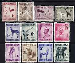 South West Africa 1954 Animals definitive set 1d to 10s complete mounted mint SG154-65 cat £65
