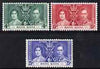 Hong Kong 1937 KG6 Coronation perf set of 3 mounted mint, SG 137-9