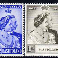 Basutoland 1948 KG6 Royal Silver Wedding perf set of 2 mounted mint, SG 36-37