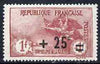 France 1926-27 War Ophans' Fund 1f + 25c carmine mounted mint SG452