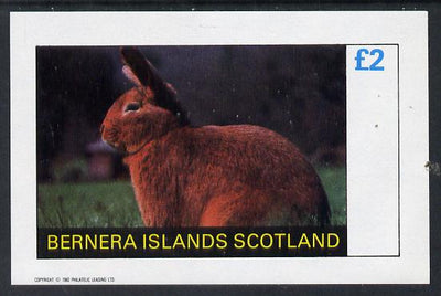Bernera 1982 Rabbits imperf deluxe sheet (£2 value) unmounted mint