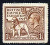 Great Britain 1924 KG5 Wembley Exhibition 1.5d brown mounted mint, SG431