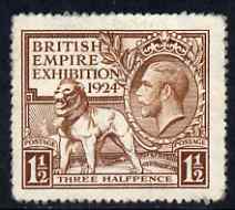 Great Britain 1924 KG5 Wembley Exhibition 1.5d brown mounted mint, SG431