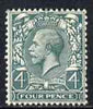 Great Britain 1924-26 KG5 Block Cypher 4d grey-green mounted mint, SG424