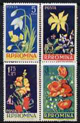 Rumania 1956 Flowers perf set of 4 unmounted mint, SG 2454-57