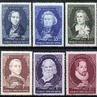 Rumania 1955 Literary Anniversaries perf set of 6 unmounted mint, SG 2413-18