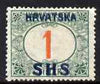 Yugoslavia - Croatia 1918 Postage Due 1f with Hrvatska SHS opt mounted mint SG D85