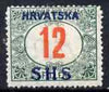 Yugoslavia - Croatia 1918 Postage Due 12f with Hrvatska SHS opt mounted mint SG D88