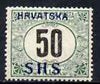 Yugoslavia - Croatia 1918 Postage Due 50f with Hrvatska SHS opt mounted mint SG D92