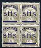Yugoslavia - Croatia 1918 Turil 6f with Hrvatska SHS opt mounted mint block of 4 SG 53