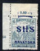 Yugoslavia - Croatia 1918 Harvesters 6f with Hrvatska SHS opt doubled (second impression very feint) mounted mint corner single SG 58var