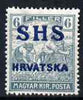 Yugoslavia - Croatia 1918 Harvesters 6f with Hrvatska SHS opt misplaced (bar omitted) mounted mint SG 58var