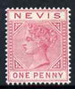 Nevis 1882-90 QV Crown CA 1d carmine fine mounted mint SG27a