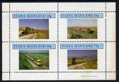 Staffa 1981 Modern Locos perf,set of 4 values unmounted mint