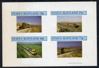 Staffa 1981 Modern Locos imperf,set of 4 values unmounted mint