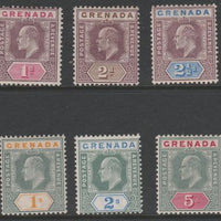 Grenada 1902-06 KE7 set of 10 (1/2d to 10s) with mixed watermarks (0.5d, 2d & 2.5d are CA, remainder MCA) fine mounted mint, the 10s being unmounted, SG57-76 cat £350 as singles