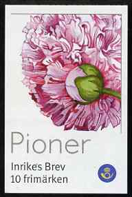 Sweden 2001 Peonies 50k booklet complete, SG SB556
