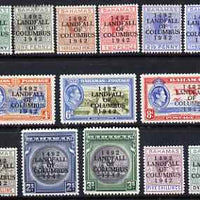 Bahamas 1942 KG6 Landfall of Columbus opt set complete 1/2d to £1 mounted mint, SG 162-75a