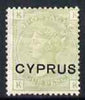 Cyprus 1880 QV 4d sage green plate 16 mounted mint, SG 4