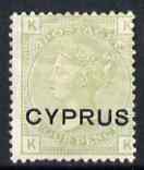 Cyprus 1880 QV 4d sage green plate 16 mounted mint, SG 4