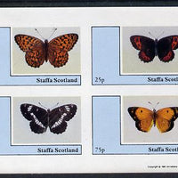 Staffa 1981 Butterflies imperf,set of 4 values (10p to 75p unmounted mint)