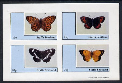 Staffa 1981 Butterflies imperf,set of 4 values (10p to 75p unmounted mint)