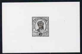 Indian States - Barwani 1932,Die proof of 1/2a in black on white card, as SG33