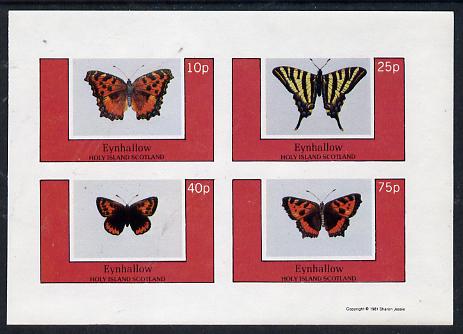 Eynhallow 1981 Butterflies imperf set of 4 values unmounted mint