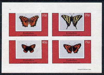 Eynhallow 1981 Butterflies imperf set of 4 values unmounted mint