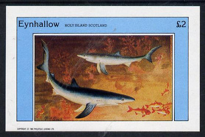 Eynhallow 1982 Sharks imperf deluxe sheet (£2 value) unmounted mint